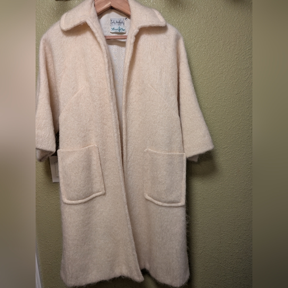 Vintage 50s or 60s Mohair Cream Oversized Coat